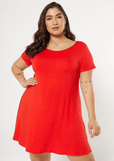 Comprar Vestido Luciana Cuello Redondo ❤️ Vestidos Para Gorditas